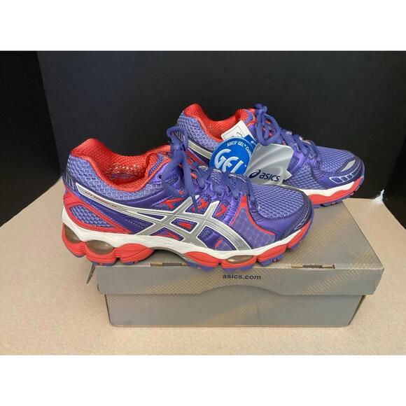 New! Womens Asics Gel-Nimbus 14 Purple/Lightning/Diva Pink Running Shoes. Size 7 - Picture 1 of 10